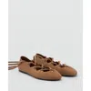 Mango Ankle Wrap Ballet Flat In Neutral