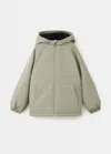Mango Anorak Matelassé À Capuche In Green