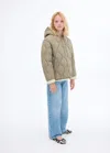 Mango Hood Quilted Coat In Brown