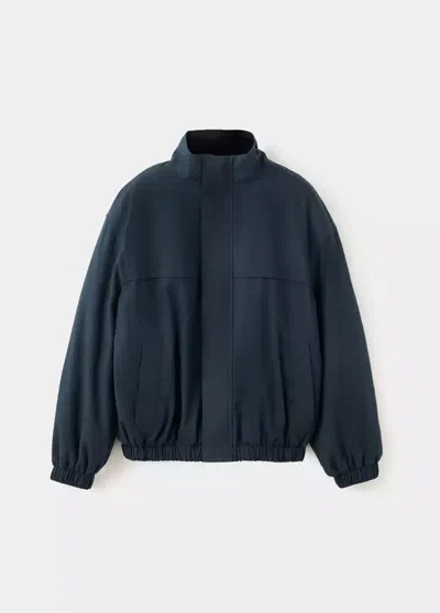 Mango Kids' Anorak Matelassé Col In Bleu Marine