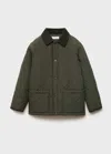 Mango Anorak Matelassé Col Chemise Kaki - Enfants - 13-14 Ans -  Kids In Green
