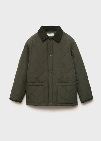 Mango Anorak Matelassé Col Chemise Kaki - Enfants - 13-14 Ans -  Kids In Green