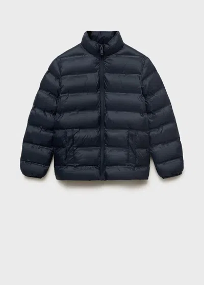Mango Kids' Quilted Jacket In Black