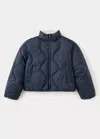Mango Kids' Anorak Matelassé Imperméable À Losanges In Bleu Marine