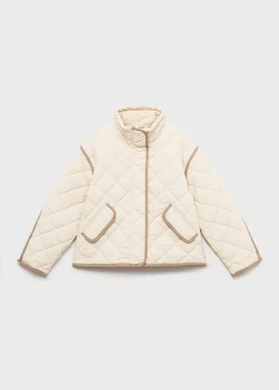 Mango Kids' Quilted Jacket In White