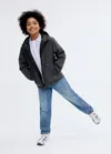 Mango Water-repellent Quilted Coat Charcoal In Blue