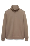 Mango Antiodor Half Zip Performance Sweatshirt In Mink Grey
