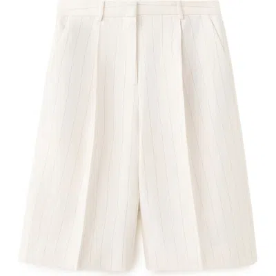 Mango Argelia Pleated Bermuda Shorts In Neutral