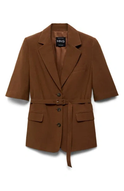 Mango Argelia Short Sleeve Belted Blazer