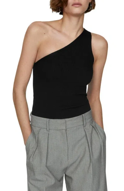 Mango Asim One-shoulder Top In Black