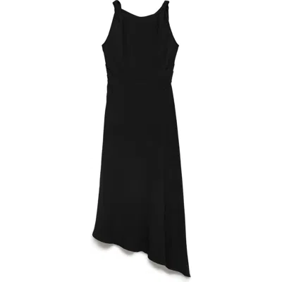 Mango Asymmetric A-line Dress In Black
