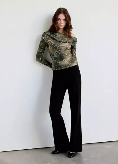 Mango Asymmetric Bambi Print T-shirt In Multi