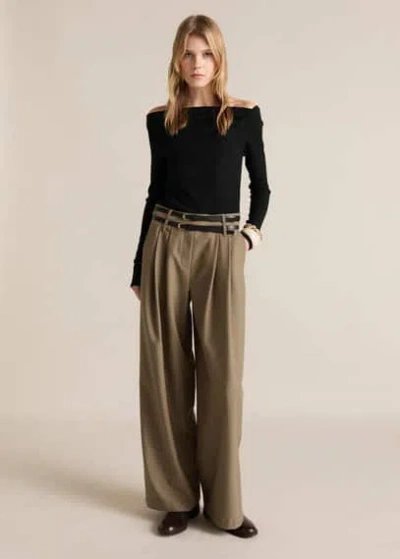 Mango Asymmetric Belt Jumpsuit Black