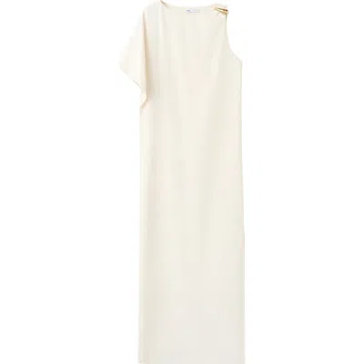 Mango Asymmetric Column Dress In Neutral