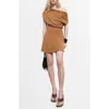 Mango Asymmetric Drape Dress In Orange