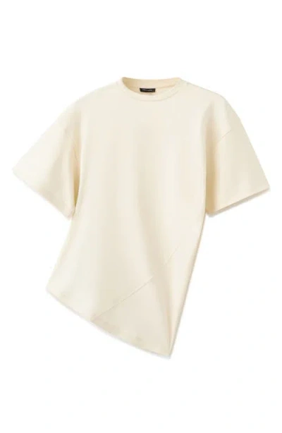 Mango Asymmetric Fitted Cotton T-shirt In White