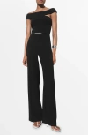 Mango Asymmetric Long Jumpsuit In Black