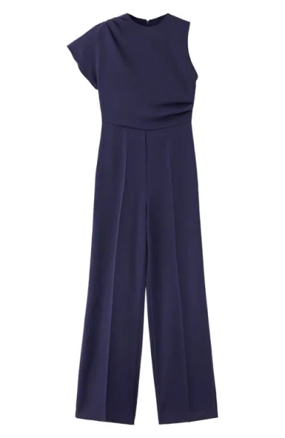 Mango Asymmetric Jumpsuit In Blue