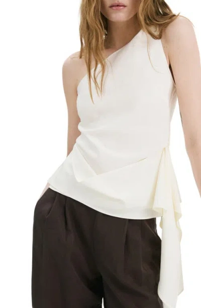 Mango Asymmetric Lyocell Top In Neutral