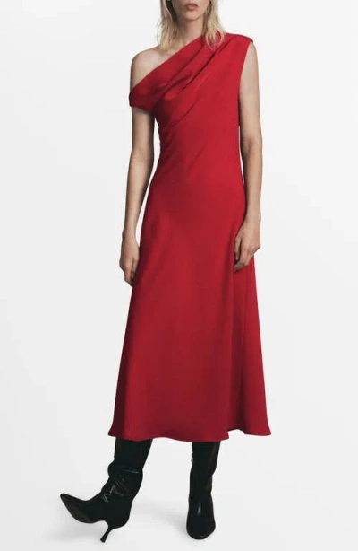 Mango Asymmetric Midaxi Dress In Red