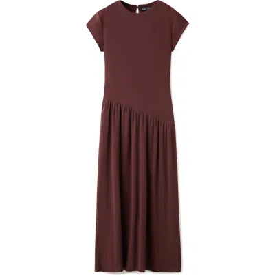Mango Asymmetric Midi Dress In Burgundy