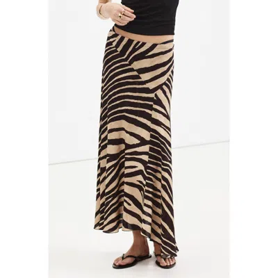 Mango Asymmetric Midi Skirt In Multi