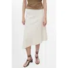 Mango Asymmetrical Cotton Midi Skirt Ecru In Brown
