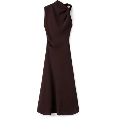 Mango Asymmetric Neck Dress In Multi