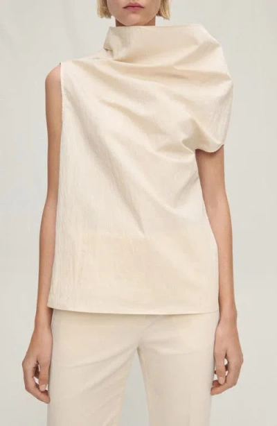 Mango Asymmetric Off The Shoulder Cotton Blend Top