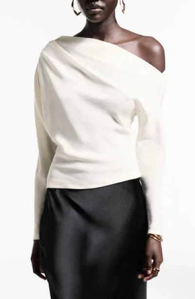 Mango Tailored Round Neck Vest In White