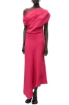 Mango Asymmetric One-shoulder Maxi Dress In Red