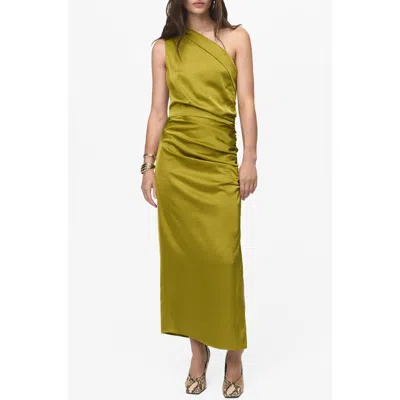 MANGO MANGO ASYMMETRIC ONE-SHOULDER SATIN COCKTAIL DRESS