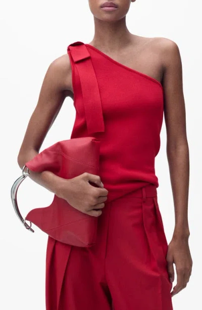Mango Asymmetric One-shoulder Top In Red