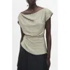 Mango Asymmetric One-shoulder Top In White