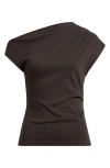 Mango Asymmetric One-shoulder Top In Brown