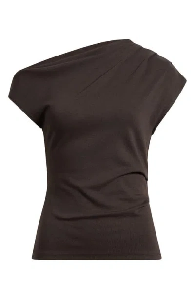 Mango Asymmetric One-shoulder Top In Brown
