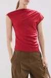Mango Asymmetric One-shoulder Top In Red
