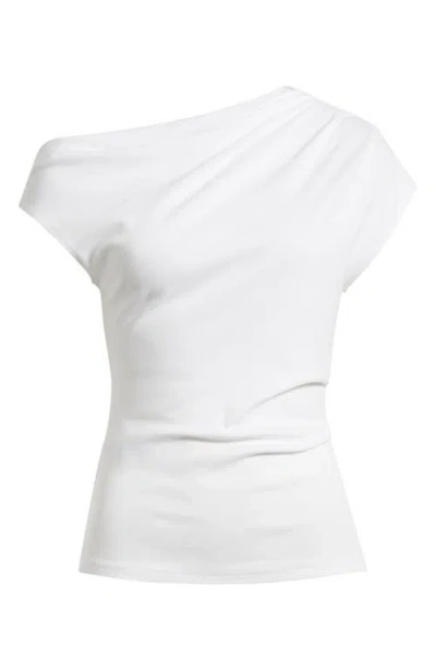 Mango Asymmetric One-shoulder Top In White