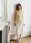 Mango Asymmetric Ruched Top In Ecru