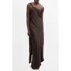 Mango Asymmetric A-line Dress In Brown
