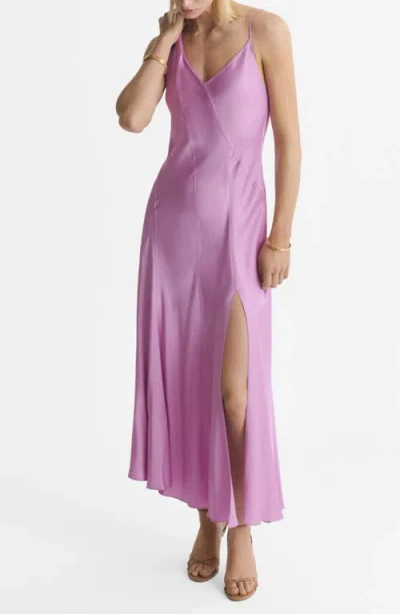 MANGO MANGO ASYMMETRIC SATIN DRESS