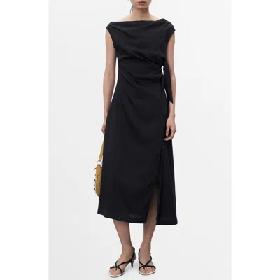 MANGO MANGO ASYMMETRIC SIDE TIE DRESS