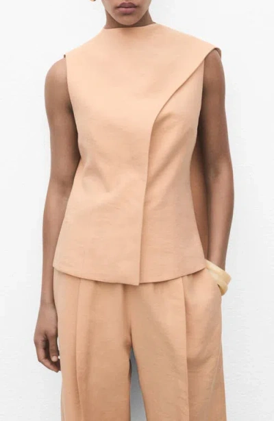 Mango Asymmetric Sleeveless Top In Multi