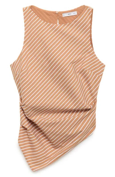 MANGO MANGO ASYMMETRIC STRIPE SLEEVELESS TOP
