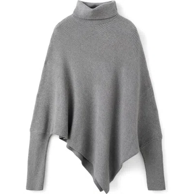 Mango Asymmetric Turtleneck Sweater In Gray
