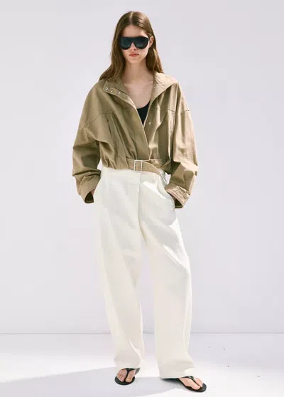 Mango Asymmetrical Cotton Pants In White