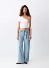Mango Asymmetrical Crop Top In White