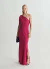 Mango Asymmetrical Dress With Knot Strap In Pink