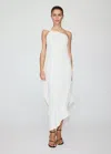 Mango Asymmetrical Dress With Scarf In Ecru