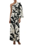 Mango Asymmetrical Flared-sleeve Jumpsuit In Multi